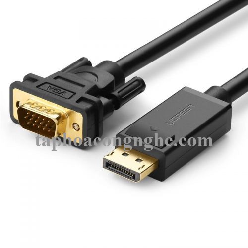 Ugreen 10236 3M màu Đen Cáp chuyển đổi DP sang VGA Hỗ trợ độ phân giải Full HD 1080P DP105 30010236